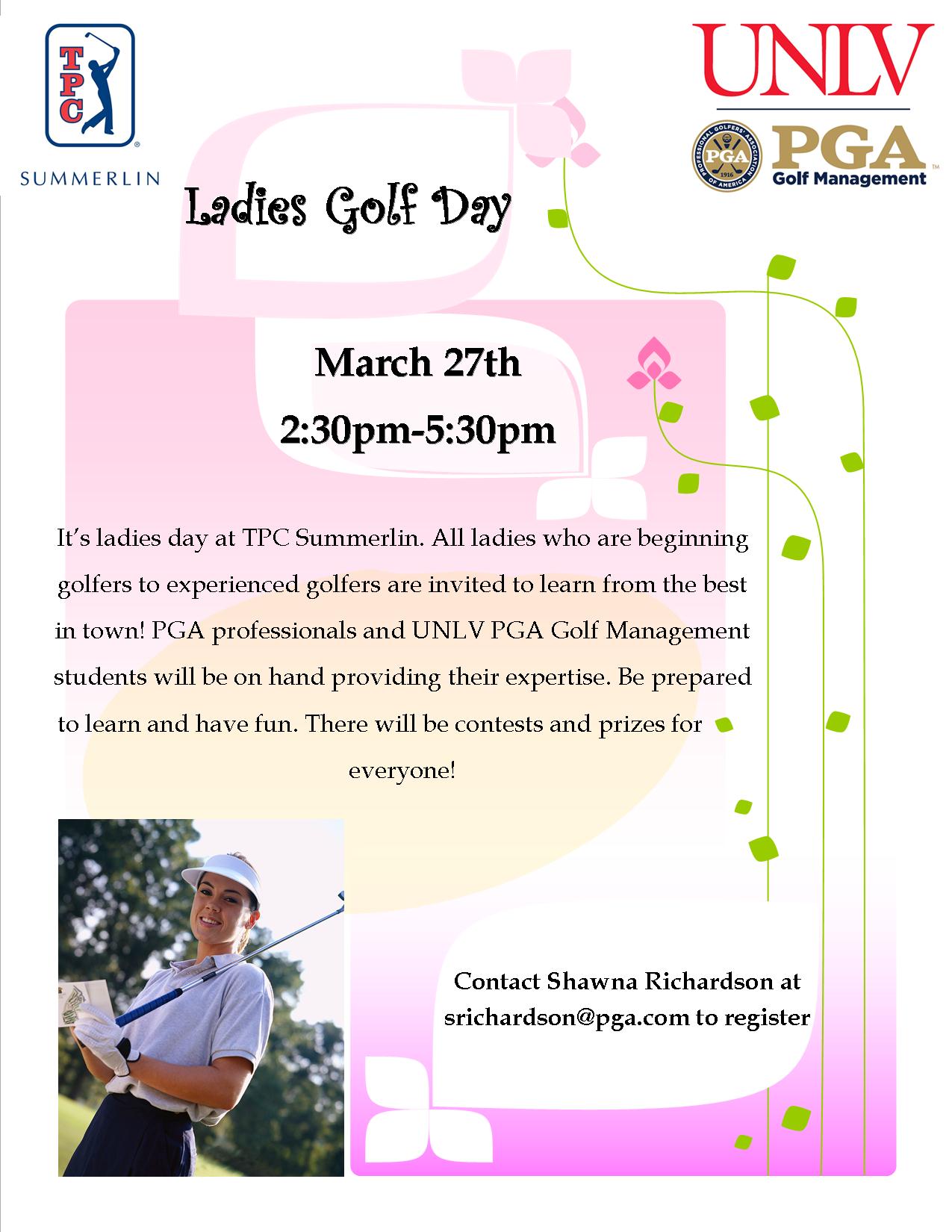 Ladies Golf Day Calendar University of Nevada, Las Vegas